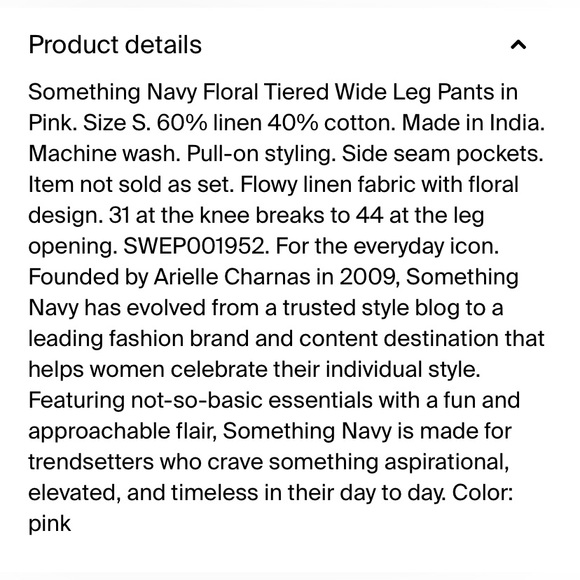 NWT Something Navy Pink Wide Leg Set - Picture 7 of 7